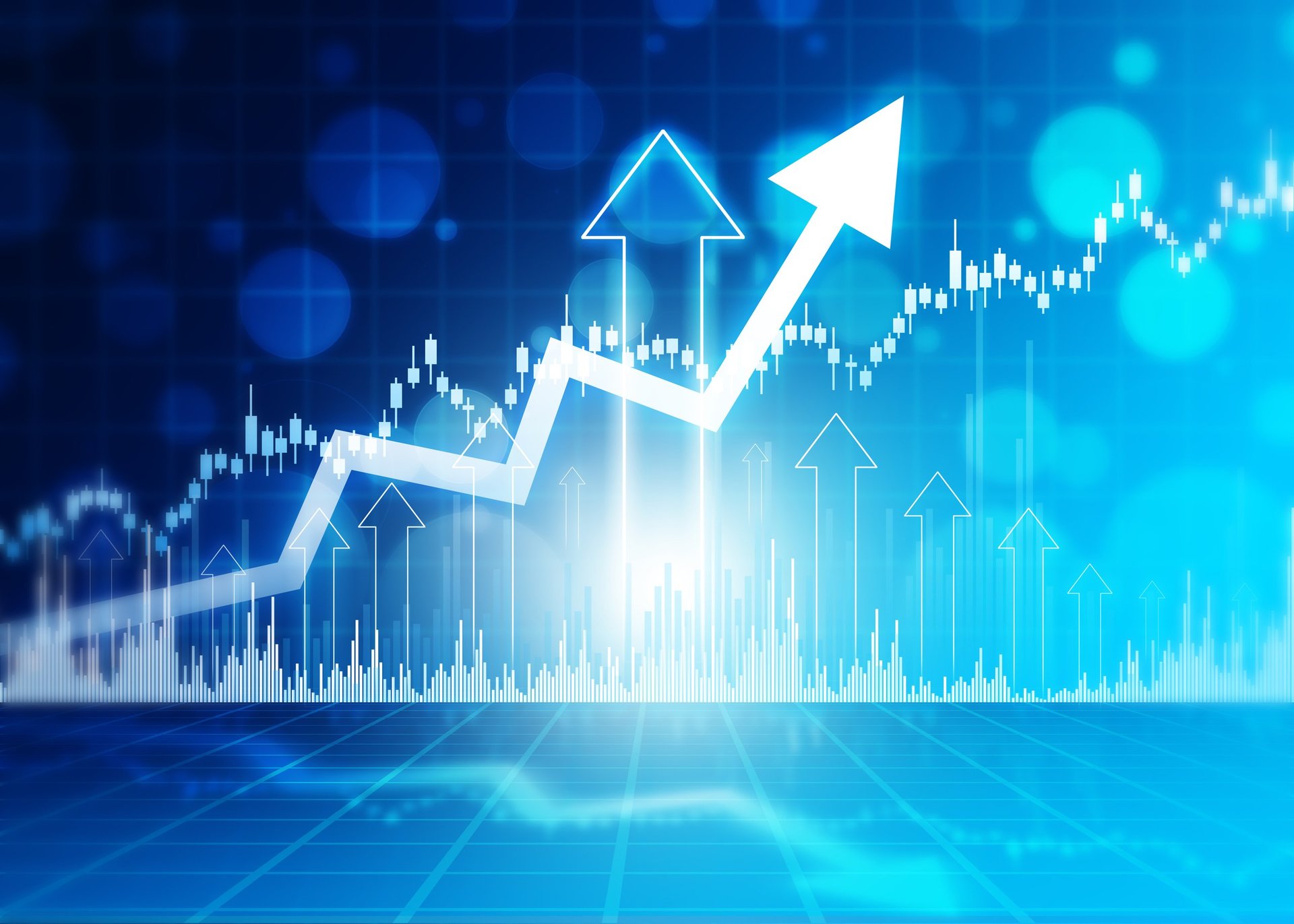Stock market trading, financial data graph chart
