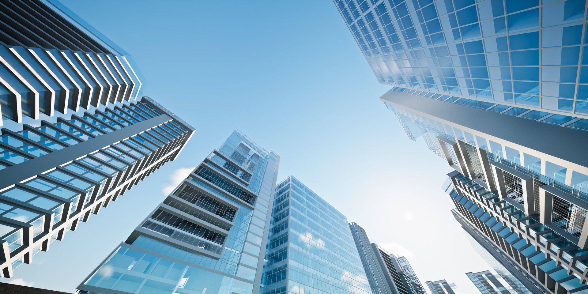 3D rendering of modern building in city representing economic growth