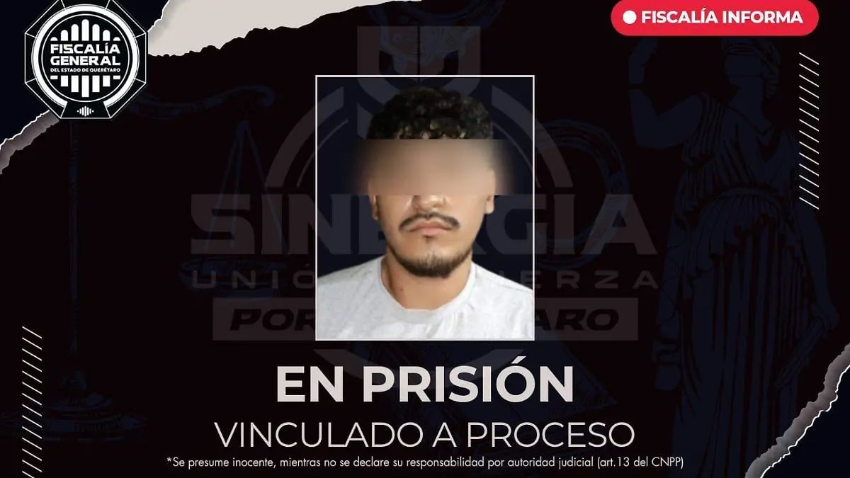 Police notice showing detained person linked to criminal proceedings, with official seal and En Prisión text